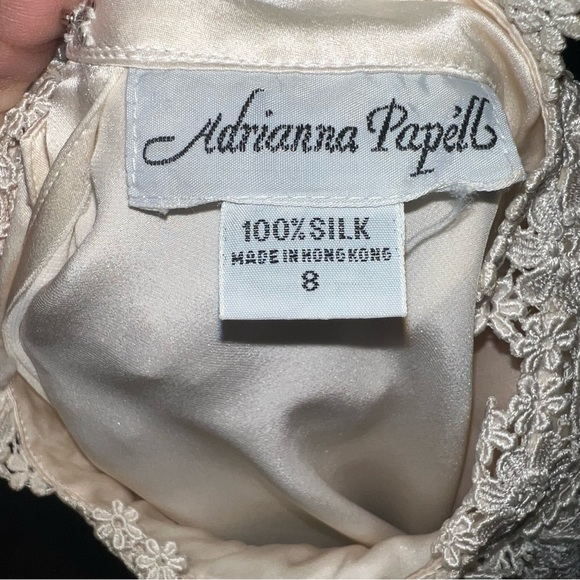 Vintage Adrianna Papell embroidered lace silk blouse - Picture 6 of 6